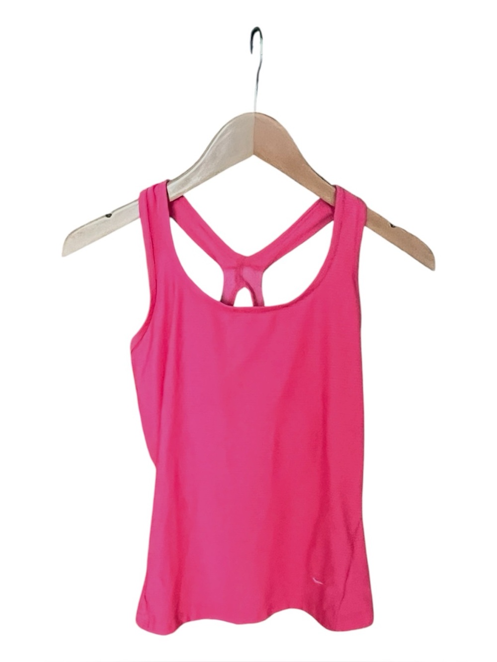 Nike Coral Pink Racerback Tank Top with White Stripe